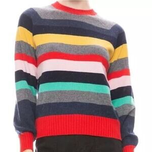 27 Miles Malibu Women's Everest Striped Cashmere Multicolor Sweater Size Small